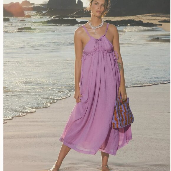Free People C'est Bon Midi Dress Lavender Purple NWT Size Small - Picture 2 of 9